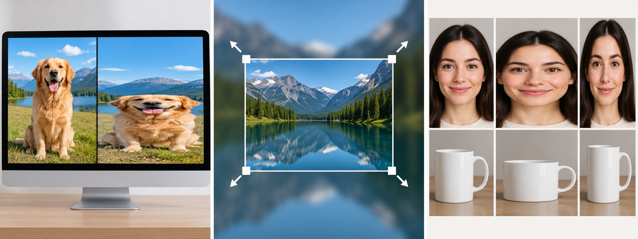 Side-by-side example of correct and distorted image proportions